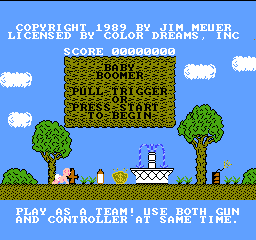 Baby Boomer title screen for NES